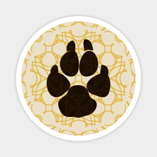 Yellow dog paw Magnet